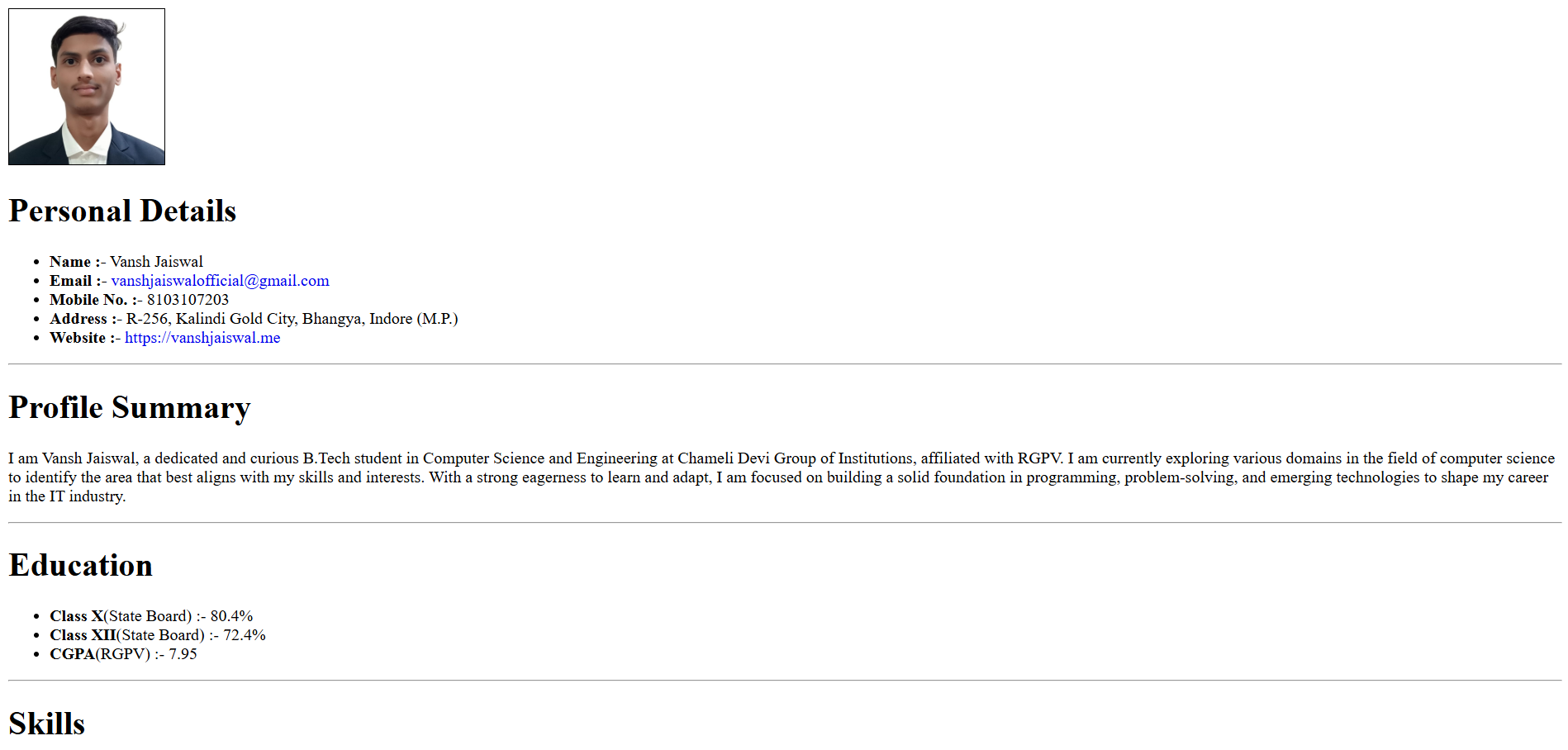 Project 1 Screenshot